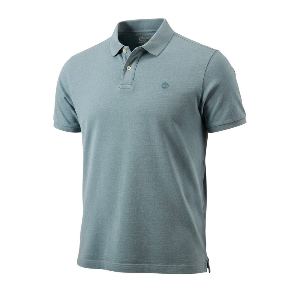 Timberland Short Sleeve Polo Mens XL Light Blue Embroidered Logo Casual Shirt